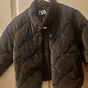 Zara puffer style, black jacket